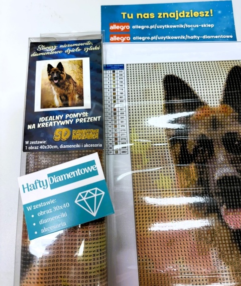 Haft Diamentowy Owczarek Niemiecki Wilczur Mozaika Diamond Painting Zestaw