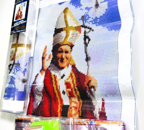 HAFT DIAMENTOWY PAPIEŻ JAN PAWEŁ II BÓG JEZUS 5D