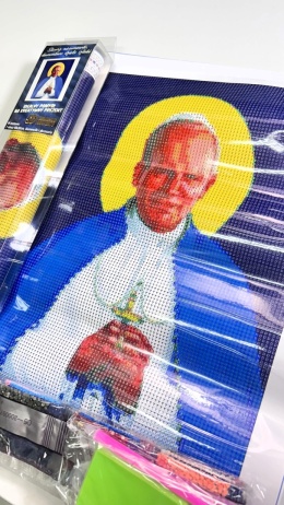Haft Diamentowy Papież Jan Paweł II Święty Religia Diamond Painting Mozaika