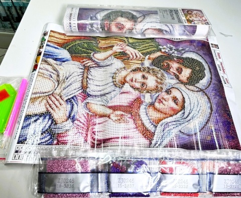 Haft Diamentowy Święta Rodzina Jezus Maryja Diamond Painting Mozaika Zestaw