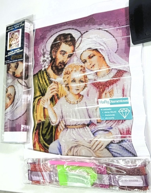 Haft Diamentowy Święta Rodzina Jezus Maryja Diamond Painting Mozaika Zestaw
