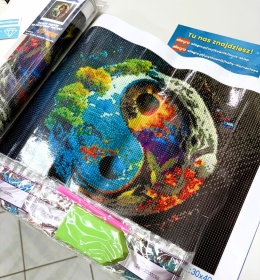 Haft Diamentowy Yin Yang Energia Mozaika Diamond Paiting Zestaw 30x40cm