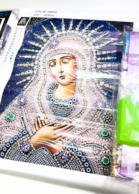 HAFT DIAMENTOWY MARYJA DUŻE KORALE 7D MANDALE DUŻE DIAMENTY SPECJALNE 5D