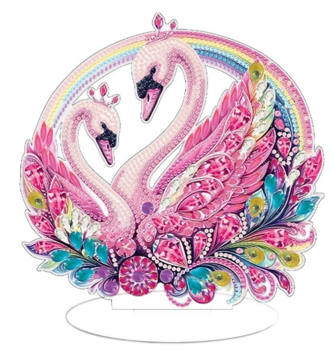 Haft Diamentowy Acrylic Na Podstawce Diamond Painting Mozaika Łabędź Kolorowy