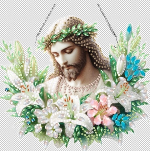 Haft Diamentowy Acrylic Jezus Na Łańcuszku Diamond Painting Mozaika