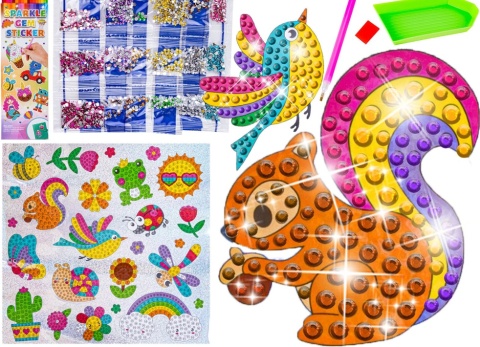 Haft Diamentowy Mozaika Diamentowa Naklejki OGRÓD Zestaw 25 Naklejek