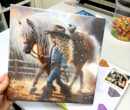 Haft Diamentowy Na Twardym Płótnie 7D Diamond Painting Mozaika Konie Koń