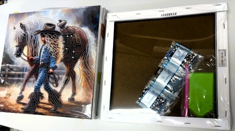 Haft Diamentowy Na Twardym Płótnie 7D Diamond Painting Mozaika Konie Koń