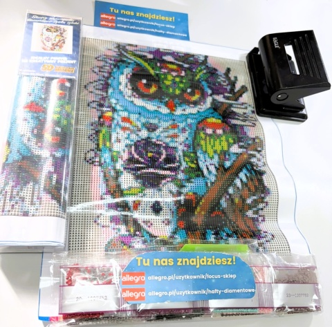 Haft Diamentowy Mozaika Diamond Painting Sowa Wyklejanka DIY