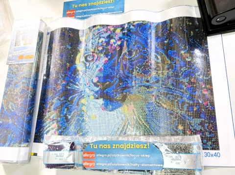 HAFT DIAMENTOWY TYGRYS KOLORY DIAMOND PAITING 5D
