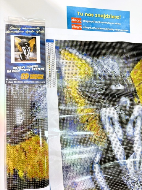 HAFT DIAMENTOWY ANIOŁ AKT KOBIETA DIAMOND PAITING 30X40 WYKLEJANKA 5D