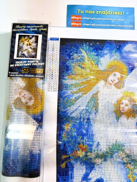 Haft Diamentowy Anioł Stróż Aniołek Aniołki Mozaika Diamond Painting Zestaw