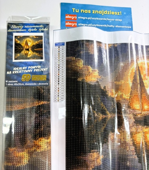 Haft Diamentowy Diamond Painting Mozaika Jezioro Żaglówka Krajobraz