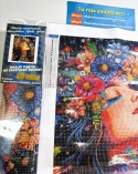 Haft Diamentowy Diamond Painting Mozaika Kobieta Wianek Kwiaty
