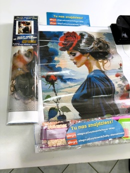 Haft Diamentowy Diamond Painting Mozaika Kwiaty Kobieta Pole Róża