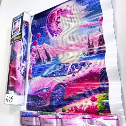Haft Diamentowy Diamond Painting Mozaika Samochód Auto Kabriolet Róż