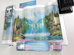 Haft Diamentowy Diamond Painting Mozaika Wodospad Góry Las