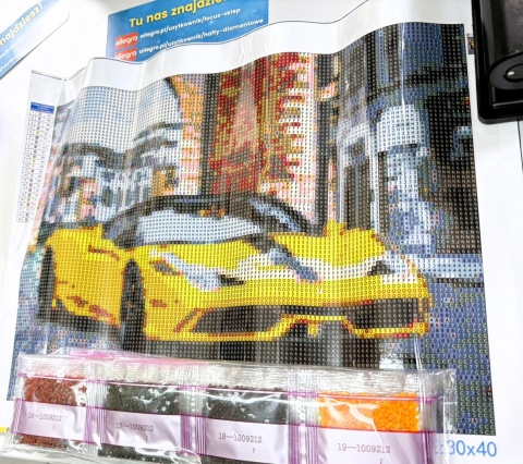 HAFT DIAMENTOWY AUTO FERRARI SAMOCHÓD MOZAIKA DIAMOND PAITING 30X40 ZESTAW