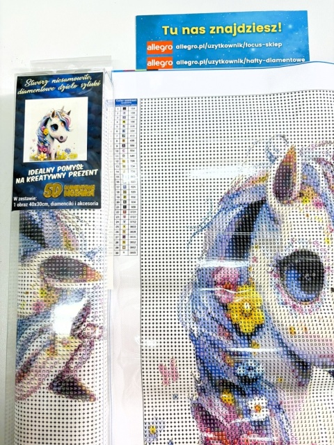Haft Diamentowy Jednorożec Tęcza Diamond Paiting Mozaika Zestaw 5D