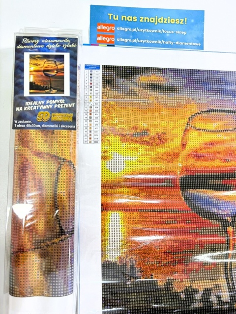 Haft Diamentowy Kieliszek Zachód Słońca Krajobraz Morze