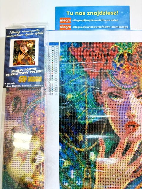 Haft Diamentowy Kobieta Karnawał Maska Diamond Painting Mozaika Zestaw 5D