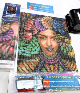 Haft Diamentowy Kobieta Kwiaty Diamond Painting Mozaika Zestaw
