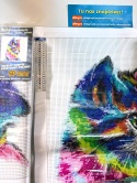 ) Haft Diamentowy Kot Kotek Kolor Łatwy Mozaika Diamond Painting Zestaw