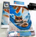 Haft Diamentowy Kot Wakacje Plaża Lato Diamond Paiting Mozaika Zestaw 5D