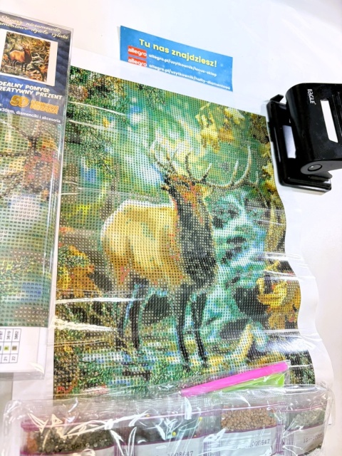HAFT DIAMENTOWY JELEŃ LAS MOZAIKA DIAMOND PAITING ZESTAW 5D