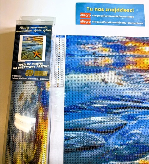 Haft Diamentowy Krajobraz Plaża Mozaika Diamond Painting Zestaw