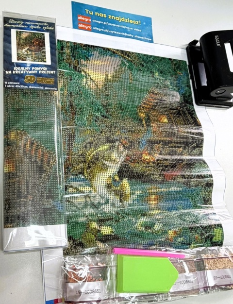 Haft Diamentowy Las Ryba Wędka Mozaika Diamond Painting Zestaw