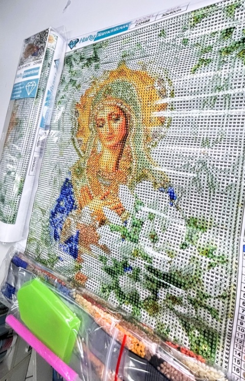 Haft Diamentowy Maryja Matka Boska Diamond Painting Mozaika Zestaw