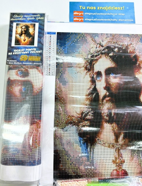 Haft Diamentowy Mozaika Diamond Painting Jezus W Cierniowej Koronie