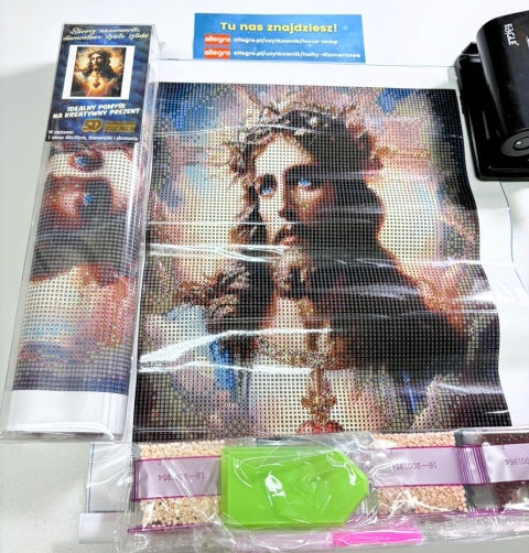 Haft Diamentowy Mozaika Diamond Painting Jezus W Cierniowej Koronie