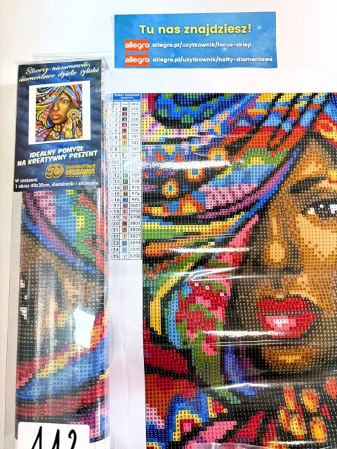 Haft Diamentowy Mozaika Diamond Painting Kobieta Czarnoskóra Afryka