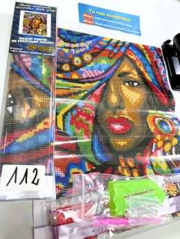 Haft Diamentowy Mozaika Diamond Painting Kobieta Czarnoskóra Afryka