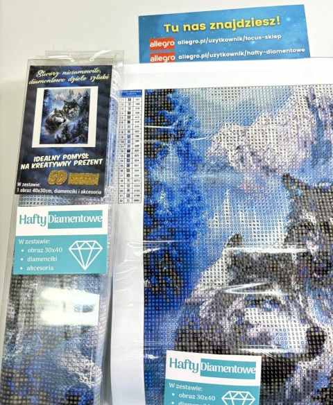 Haft Diamentowy Mozaika Diamond Painting Wilki Góry