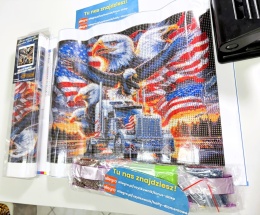 Haft Diamentowy Orzeł Flagi Usa Stany Ameryka Ciężarówka Mozaika Diamond Painting Zestaw