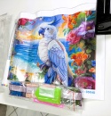Haft Diamentowy Papuga Kwiaty Mozaika Diamond Painting Zestaw