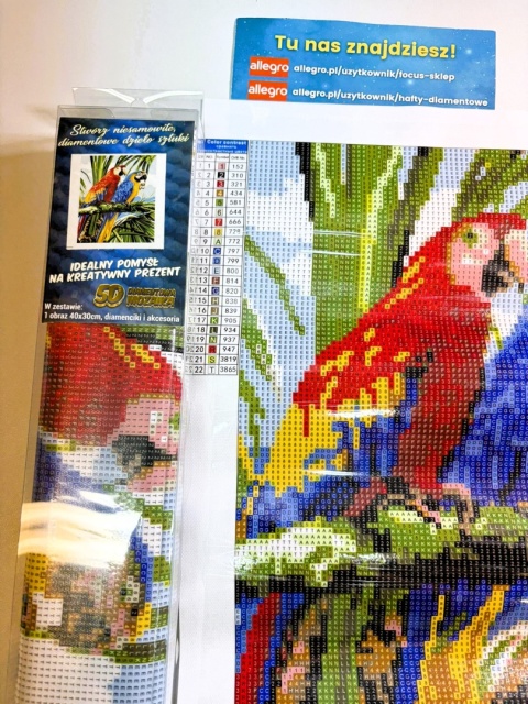 Haft Diamentowy Ptaki Papugi Papuga Diamond Painting Mozaika Zestaw
