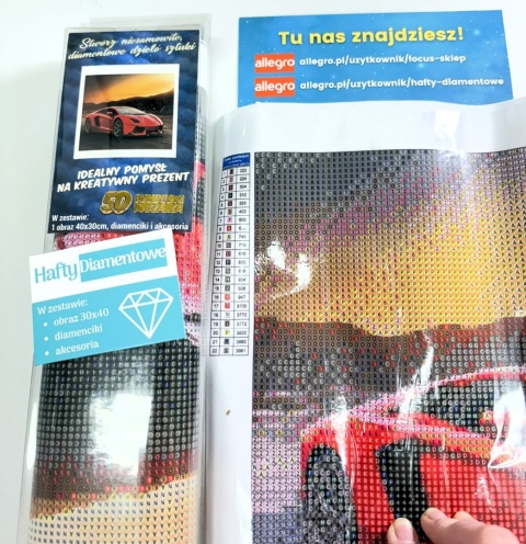 HAFT DIAMENTOWY AUTO CZERWONE SAMOCHÓD LAMBO 5D