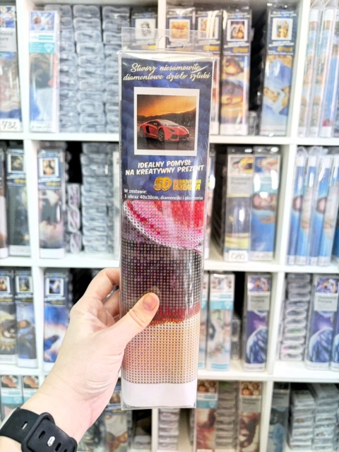 HAFT DIAMENTOWY AUTO CZERWONE SAMOCHÓD LAMBO 5D