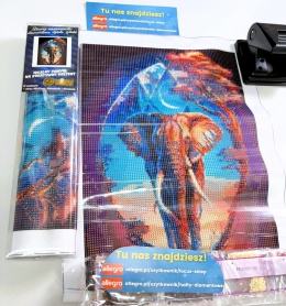 Haft Diamentowy Słoń Drzewo Mozaika Diamond Painting Zestaw Wyklejanka