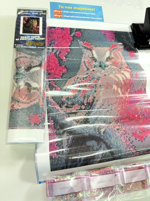 HAFT DIAMENTOWY DIAMOND PAITING SOWA KWIATY DRZEWO MOZAIKA ZESTAW 5D