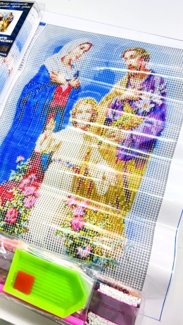 HAFT DIAMENTOWY ŚWIĘTA RODZINA JEZUS MOZAIKA DIAMOND PAITING ZESTAW 5D