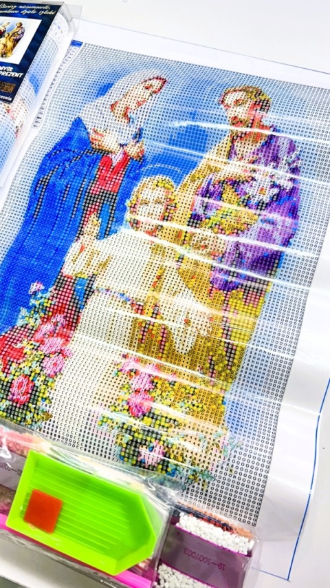 HAFT DIAMENTOWY ŚWIĘTA RODZINA JEZUS MOZAIKA DIAMOND PAITING ZESTAW 5D