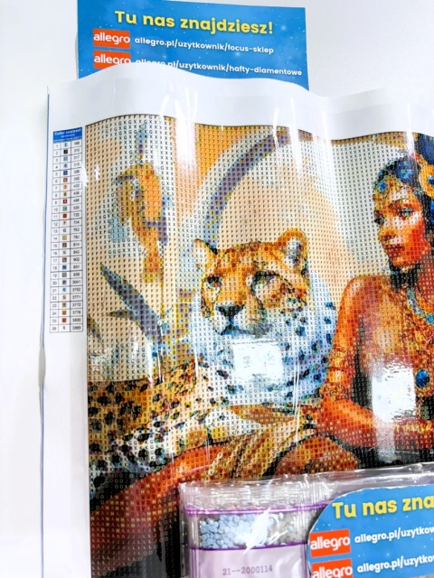 Haft Diamentowy Tygrysy Egipt Kobieta Diamond Paiting Mozaika Zestaw 5D
