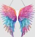 Haft Diamentowy Acrylic Na Łańcuszku Diamond Painting Mozaika Skrzydła Anioł