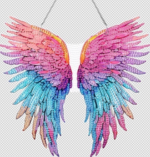 Haft Diamentowy Acrylic Na Łańcuszku Diamond Painting Mozaika Skrzydła Anioł