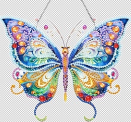 Haft Diamentowy Acrylic Motyl Na Łańcuszku Do Wyklejenia Diamond Painting Mozaika